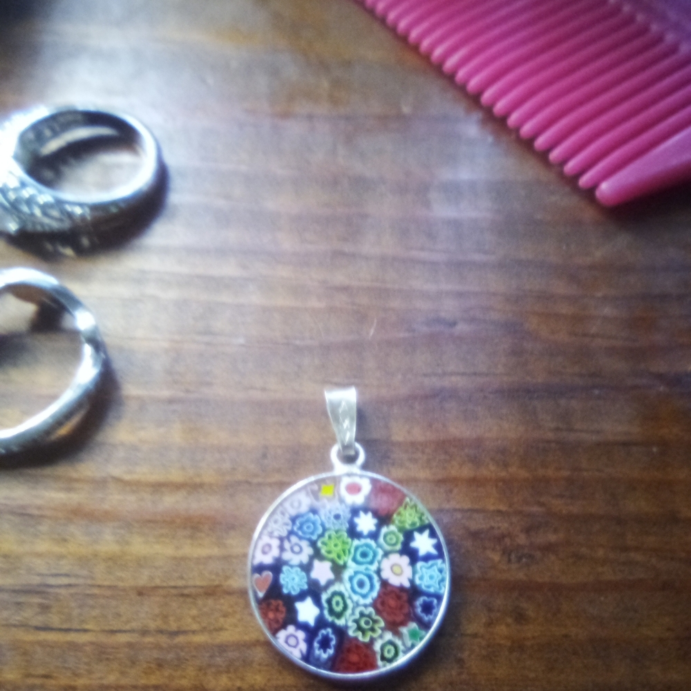 Colorful sterling silver pendant